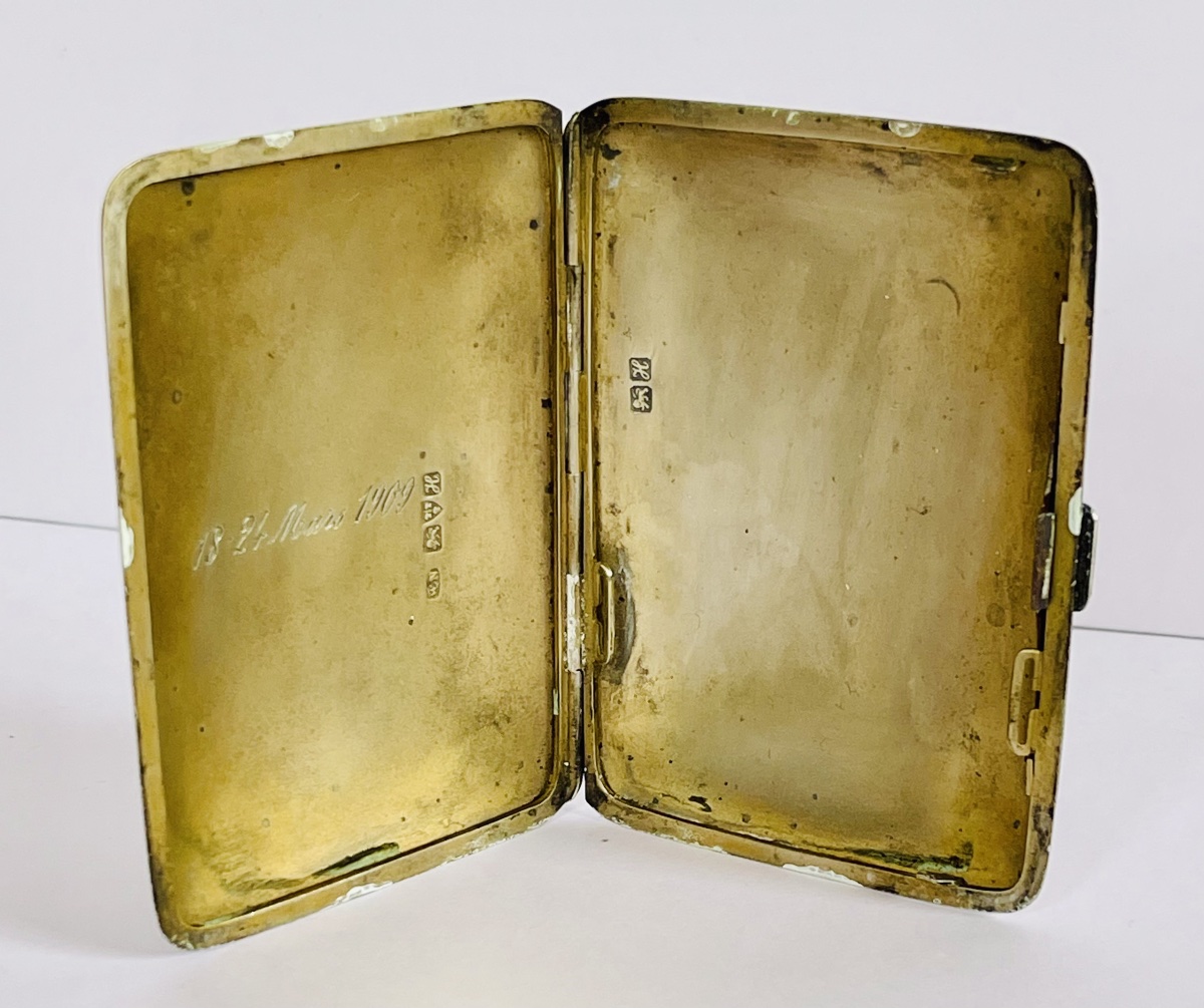 Cigarette Case And Matchbox Holder - Solid Silver -photo-1
